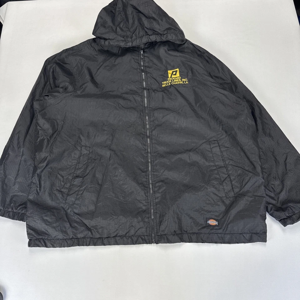 DICKIES Jacket Mens 2XL Black Windbreaker Winter Hooded Workers Outerwear Fleece - image 1 of 4