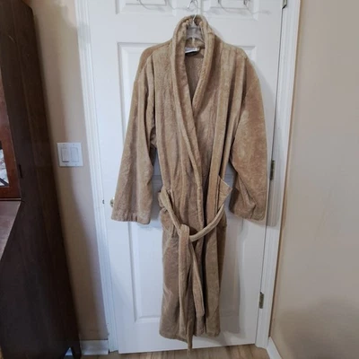 Frontgate Men's L Cotton Blend Cafe au Lait Wrap Cotton Blend Robe - Image 1 of 4