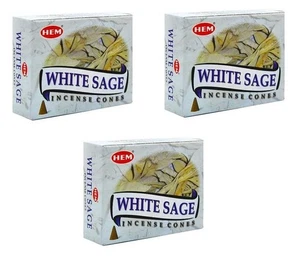 Encens Sauge Blanche Cônes HEM Lot 3 Boites (White Sage) - Imagen 1 de 1
