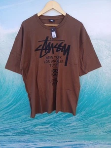 Stussy World Tour Tee schokobraun selten (Größe XL) #0440 - Bild 1 von 3