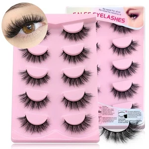 GROINNEYA Fake Lashes 3D Manga Lashes Fluffy Volume Crisscross Design Feather - Picture 1 of 21