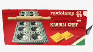 Brevettato Ravioli Chef Maker Raviolamp 12 Made in Italy Rolling Pin Vintage - Picture 1 of 24