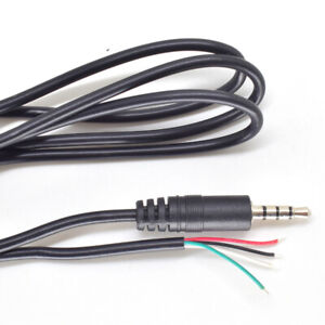 1pc 1M/3.3ft 3.5mm 1/8" 4 Pole Stereo Male To Bare Wire DIY 4 wire Audio Cable