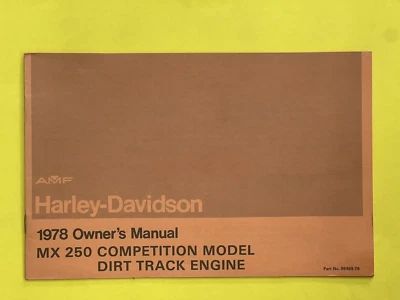 AERMACCHI HARLEY AMF NOS 1978 MX 250 MODELO DE COMPETICIÓN MOTOR DT MANUAL DEL PROPIETARIO Foto 1 de 2