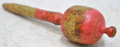 Antique Bois Bébé Hochet Jouet Original Ancien Main Sculpté Laque Peint - Photo 1/4