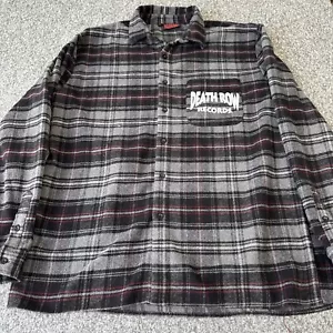 Death Row Records Men’s Size Medium Plaid Hip Hop Shirt Boohoo Man Retro Flannel - Picture 1 of 8