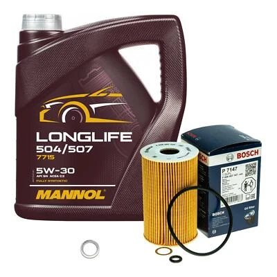 BOSCH Ölfilter 5L MANNOL 5W-30 Longlife für Hyundai IX35 1.7 CRDi - Bild 1 von 4