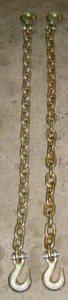 (2) Cadenas de transporte 1/2"x 9' Grado 70, HECHAS EN EE. UU. con gancho de agarre GR70 y deslizamiento GR70 - Imagen 1 de 4