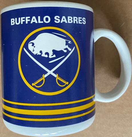 Vintage NHL Buffalo Sabres Collectible Ceramic Coffee Mug Cup By Papel Cover