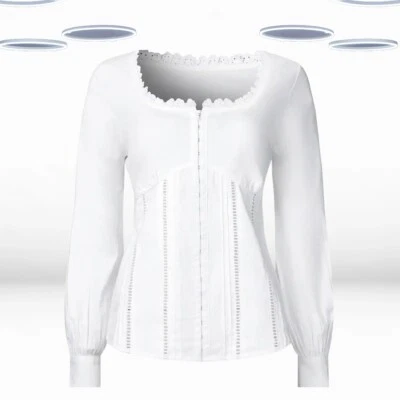 Blusa para mujer Ex Joe Browns manga larga cierre de gancho y ojo en blanco Foto 1 de 4