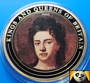 2018 'Kings and Queens of Britain' Queen Anne Gold Plated Proof Coin Medal - Picture 1 of 3