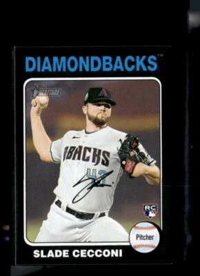 (2816) 2024 Topps Heritage Mini Slade Cecconi Black Border #/50 RC - Image 1 of 2
