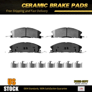 Front Ceramic Brake Pads Kit for Ford Explorer Flex Taurus MKS MKT w/ Hardware - Picture 1 of 6