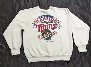 Vintage 80s MLB Twins World Series Championship Men's Crewneck 1987 Size L Large - Picture 1 of 6