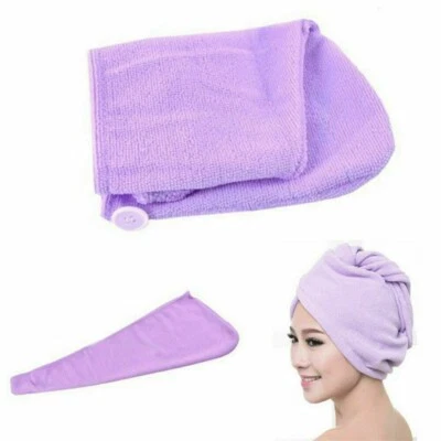 Sombrero de microfibra Magic Hair secado rápido secador de toallas turbante envoltura de baño gorra rápida Foto 1 de 4