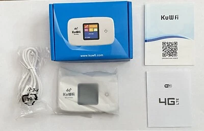 KuWfi Mobile WIFi Hotspot Router Unlocked Wireless Internet 4G LTE SIM Card Slot - Image 1 of 4