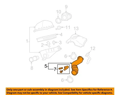Tubo de conducto de manguera de admisión filtro de aire Mercury FORD OEM Grand Marquis 5W1Z9B659AA Foto 1 de 2