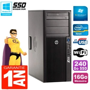 PC HP WorkStation Z210 Tour Xeon E3-1240 RAM 16Go SSD 240Go Graveur DVD Wifi W7 - Imagen 1 de 1