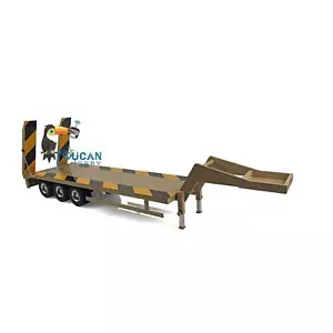 Metal Heavy 3Axle Trailer For Tamiya 1/12 RC Tractor Truck Military Vehicle DIY - Picture 1 of 9