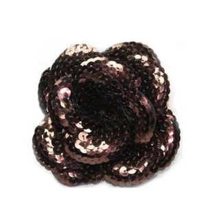 SEQUENCE BROOCH FLOWER FOR THE HOLIDAY-BROWN - Picture 1 of 1