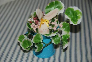 Handmade Easter Bunny in a Water Pitcher Miniature Decoration -- Spring - Picture 1 of 3