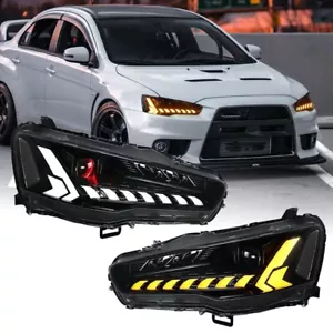 Conjunto de Faros LED para Mitsubishi Lancer EVO X 2008-2020 con Lámpara Demonio - Imagen 1 de 10