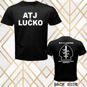 T-shirt nera da uomo ATJ Lucko polizia croata esercito militare taglia S - 3XL - Foto 1 di 1