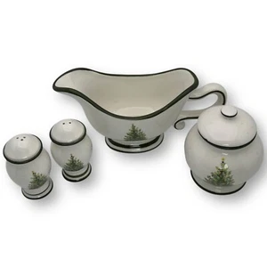 Christopher Radko Fiesta Celebración Navidad Gravy Boat Sugar Bowl S&P Coctelera - Imagen 1 de 8