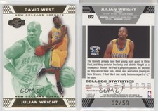 2007-08 Topps Co-Signers Gold Green /59 Julian Wright David West #82.1 Rookie RC