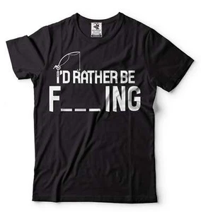 I'D Rather Be Fishing Shirt Funny Fishing Tee Gift For Men Fishing Gifts For Him - Picture 1 of 8