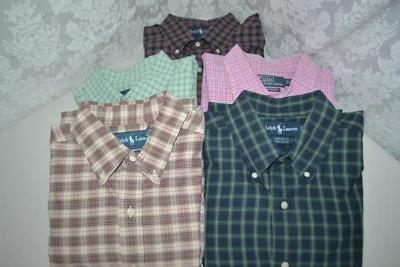 Ralph Lauren Lot of 5 Men's Cotton Pearl Buttons Long Sleeve Shirt Size L - Image 1 of 4