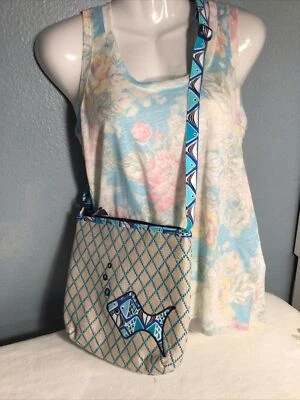 Vera Bradley Beach Crossbody Go Fish Blue 25637 - Image 1 of 4