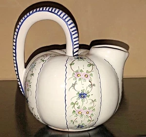 Jarra/jarra de calabaza floral azul rosa Castelli L. PARDI mango único a rayas RARA - Imagen 1 de 12