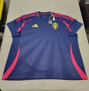 Adidas Sweden 2024 Away Jersey 3XL Mens Blue Pink Yellow Soccer Sverige - Picture 1 of 12