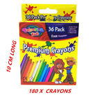 180 X CRAYON CRAYONS WITH FREE SHARPENER - ASSORTED VIBRANT COLORS KID CRAFT FD