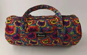 Cat Lady Psychedelic Tie Dyed Full Zip Duffle Bag w/ Strap - Picture 1 of 8