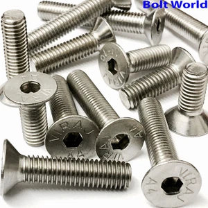 A4 MARINE GRADE STAINLESS STEEL COUNTERSUNK BOLTS SOCKET SCREWS M4,M5,M6,M8,M10 - Picture 1 of 2