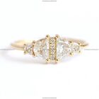 0.72 Ct Diamond Moon Phase Promise Engagement Diamond Ring 14k Gold Fine Jewelry