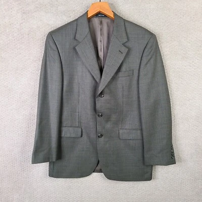 Chaqueta Ralph Lauren Vintage Hombres 39R Verde Marrón Lana a Cuadros Blazer Tejido 3 Botones Foto 1 de 4
