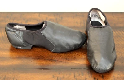 ZAPATOS DE JAZZ BLOCH NEO-FLEX Niñas Jóvenes 2 Negros Sin Cordones Cuero Suela Flexible Baile Foto 1 de 4