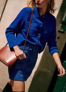 sezane women's cardigan coat top blue - Picture 1 of 26