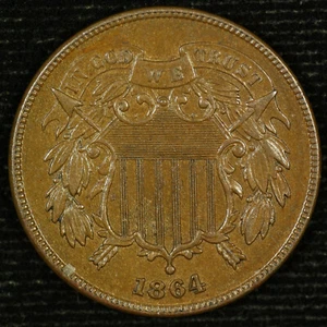 Two Cent Piece. 1864 Uncirculated. Lot # 9049-121-001 - Picture 1 of 2