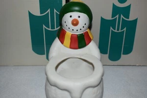 Partylite Keramik Weihnachten Votivkerzenhalter Schneemann OVP - Bild 1 von 5