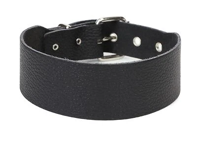 Gargantilla collar hebilla enrollable de cuero genuino liso de búfalo de 1 3/4" de ancho Foto 1 de 2