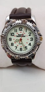 Sports Illustrated Mens Quartz Stainless Steel Watch Brown Leather Band - Picture 1 of 7