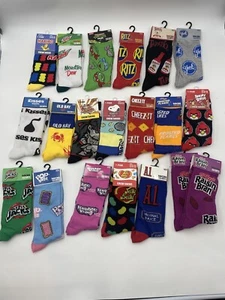 Odd Socks, Snacks Kelloggs Cereal Novelty Crazy Socks Mens Size 6-12 Lot 20 Set2 - Picture 1 of 4