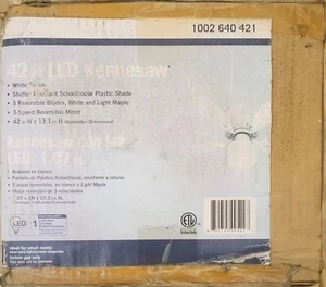 New Kennesaw 42" Ceiling Fan w/Light Kit LED Indoor Reversible Motor -White - Picture 1 of 6