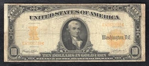 FR. 1172 1907 $10 TEN DOLLARS “HILLEGAS” GOLD CERTIFICATE CURRENCY NOTE - Picture 1 of 2