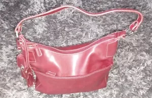 NINE & CO. 9" x 13" Wide CROSSBODY SHOULDER BAG stone maroon Good Condition! - Picture 1 of 10