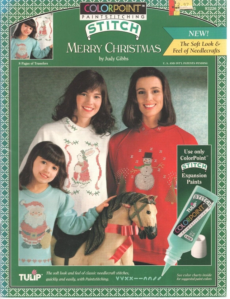 Vtg 1993 Colorpoint Paint Stitching Merry Christmas, Judy Gibbs Tulip Booklet - Image 1 of 1